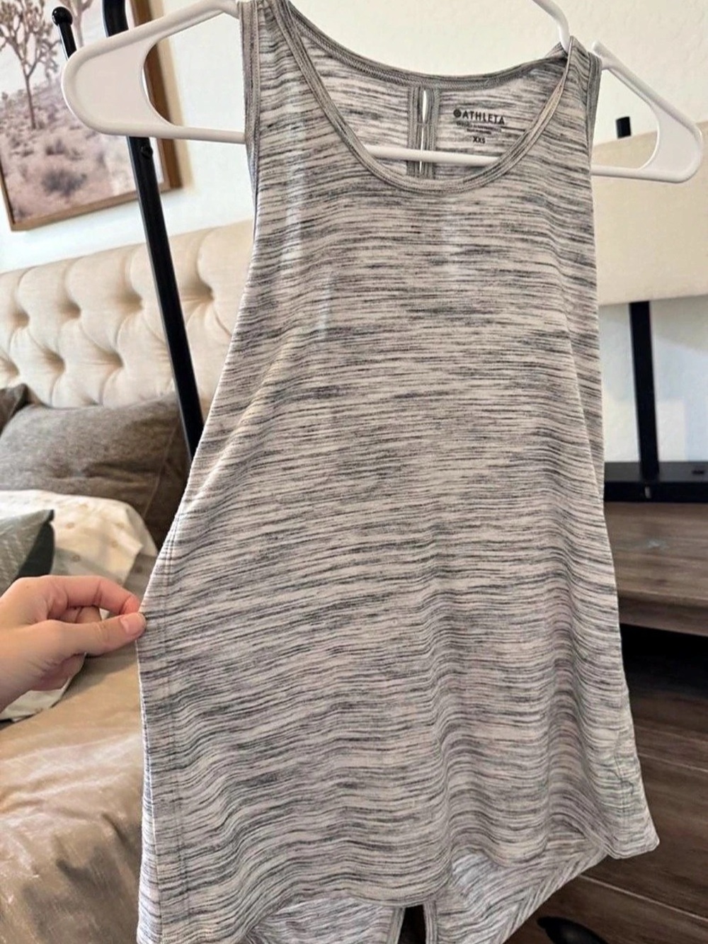 Athleta Momentum Tank Top Gray & White Size XXS